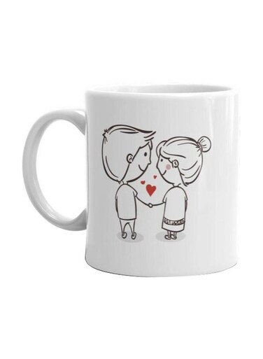Day Printed Ceramic Coffee Mug White/Black One Size