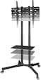 Hama 220874 Trolley Tv Stand With Castors, Up To 75, Height-Adjustable, Black