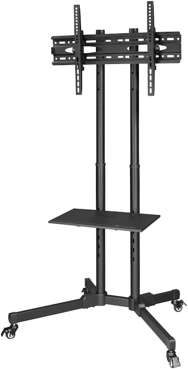Hama 220874 Trolley Tv Stand With Castors, Up To 75, Height-Adjustable, Black
