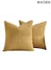2 Packs Mustard Yellow Decorative Throw Pillow Covers 18x18 Inch for Living Room Couch Bed, Farmhouse Boho Home Decor, Soft Cross Corduroy Patchwork Textured Accent Cushion Case 45x45 cm