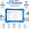 Modio M730 Kids Tablet 7 Inch HD Display, 6GB RAM + 256GB Storage, Android 13, Dual Camera, 4000mAh Battery, WiFi + Single SIM, Shockproof EVA Case with Accessories Blue
