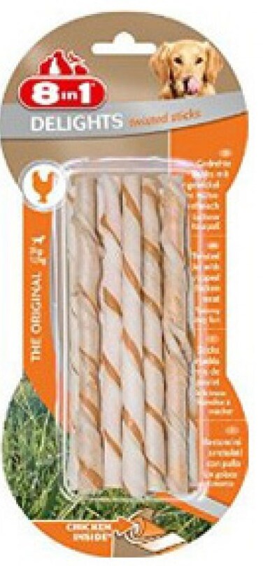 8in1 Delights Chicken Twisted Sticks 10Ct