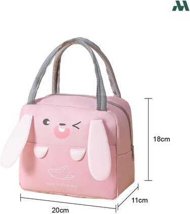 Ear Panda Pink Large Capacity Insulated Lunch Bag   Waterproof &amp; Stain-Resistant Meal Tote with Advanced Temperature Retention   Durable Polyester Lunch Bag for Office &amp; School