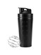 KOWVOWZ Shaker Bottle with Wire Whisk, Protein Shaker Bottle for Protein Mixes, Stainless Steel Shaker Bottle, Metal Shaker Bottle,Large Shaker Bottle 25oz (739ml), BPA Free,Leak Proof Design (Black)