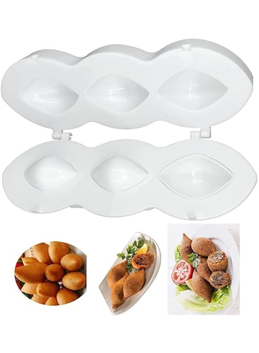 Meatball Mold Kibbeh Press Mold Maker Durable DIY Plastic Manual Meatloaf Maker Press Tool, Kitchen Cooking Tools for Making Fried Kibbeh