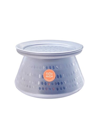 Hammered Aluminium Biryani/Hareesa Decorative Pot With Lid Silver 4Liters