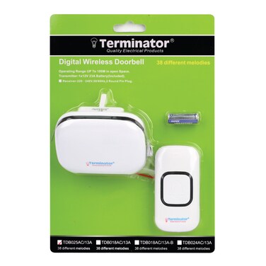 Terminator Door Bell Digital Wireless With 38 Different Melodies 13A