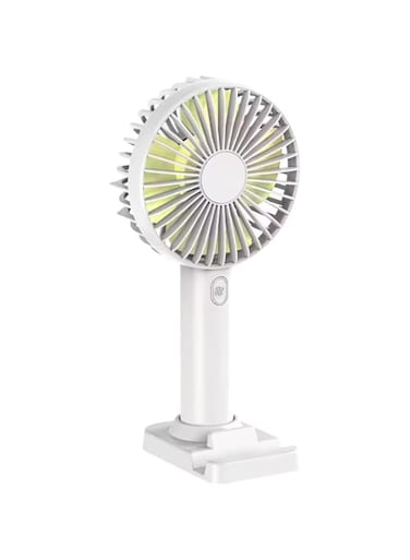 Mini Hand Held Fans, Rechargeable Personal Fan with USB Cable, Adjustable 3 Speeds Cooling Fan, Portable Desk Fan with Cellphone Stand for Travel Commute Outdoor Office (White)