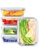 BIXBITE 5 Pcs Glass Container Sets with Lids, Freshness Sealed in Each 1050ml Airtight Meal Prep Container Set, 100% Glass Food Container Fridge Organizer, BPA FREE Glass Containers for Kitchen Food