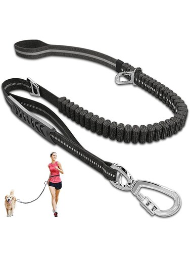 KASTWAVE Heavy Duty Dog Leash, 4-6Ft Length, Reflective Dog Leash for Medium, Large Dogs Shock Absorbing Bungee Dog Leash with Zinc Alloy Carabiner, Traffic Control Handle and Safety Lock