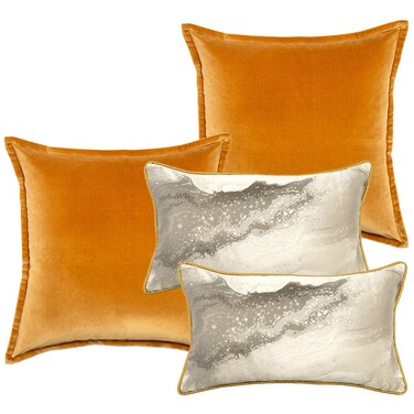 Cushion Set (With Filler) Johan Bundle Pillow Knot Home Cover Case with Fillers for Modern Sofa Contemporary Living Room Bedroom and Office Soft Filling Washable