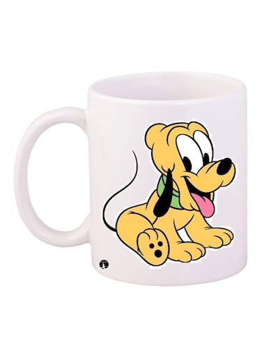 Cartoon Dog Printed Coffee Mug White/Yellow/Black