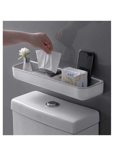 BPA Shower Caddy Shelf Bathroom Storage Organiser Shelf Self Adhesive Wall Mounted Holder Shower Organizer Storage Rack Heavy Duty Shelves For Bathroom Toilet And Kitchen.