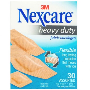 Nexcare Heavy Duty Fabric Plasters Assorted, 30 Tablets