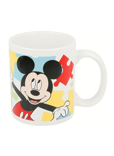 Mickey Mouse Puzzle Printed Mug White/Black/Red