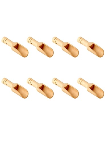 8pcs Mini Wooden/Bamboo Spoons for Bath Salts, Tea, Washing Powder, Candy