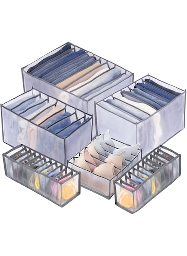 TIGARI Wardrobe Clothes Organizer, Closet Organizer Foldable Drawer Organizer for Clothing, Drawer Dividers for Clothes, Closet Storage for Trousers, Shirts, Jeans, T-Shirt, Bra, Underwear, Socks