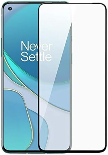 Muzz For One plus 8T Screen Protector,[Full Glue][3D Full Coverage][9H Hardness] [Scratch Resistant] Tempered Glass Screen Protector (1+8T, Black)