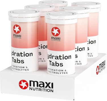 MaxiNutrition Hydration Tabs, For Hydration &amp; Electrolytes, Refreshing Fitness Drink, With 0% Sugar, 100% Vegan, Pink Grapefruit Flavour, 10 Tablets, 40g X 6 Packs