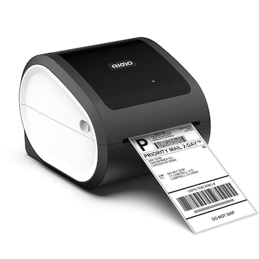 AIMO Desk Top Label Printer with Bluetooth, Black and White color, UK plug - D520 BT