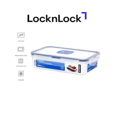 LocknLock 800ml Rectangular  Airtight Food Storage with Divider - BPA-Free, Microwave, Freezer, and Dishwasher Safe