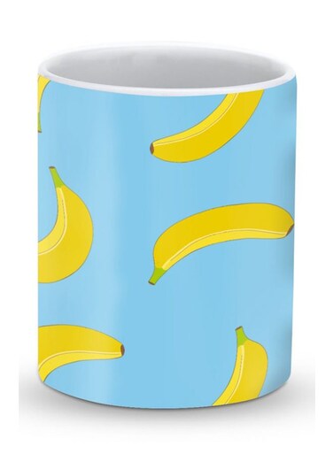 Premium Rolling Bananas Designer Mug Blue/Yellow 325ml