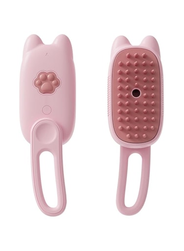 Tazweeq Wet Cat Comb, Bathing, Multipurpose Cat Grooming Brush, Cat Water Brush for Massaging, Multipurpose Wet Cat Comb Cat Cleaning Brush, Medium, Long Pet Hair (Pink, Cat's Paw)