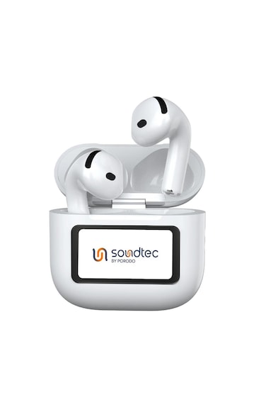 Soundtec Glimpse ANC Earbuds with Touch Display, App Control &amp; Bluetooth 5.4