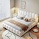 Whisper Tufted Upholstered Premium Upholstered Single Size Bed (90 X 200 CM) Off White Color