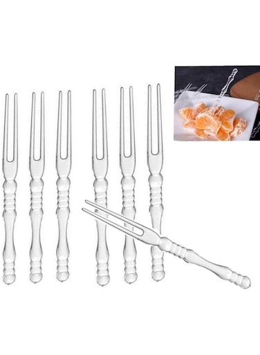 XYY Disposable Plastic Fruit Forks, Forks Bistro Cocktail Forks Tasting Appetizer Forks Set Mini Cake Forks (plastic Fruit-Fork plastic) 400PCS