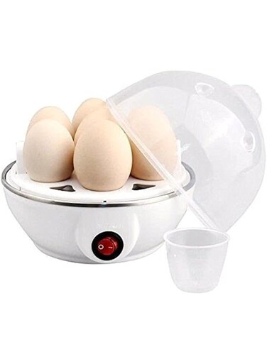 Electric Egg Boiler Electric Automatic Off 7 Egg Poacher for Steaming, Cooking, Boiling and Frying Rapid Egg Boiler Hard Boiled Egg Cooker