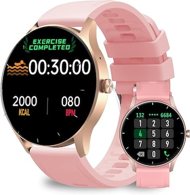 PEJE Smart Watches For Men,1.39" Display,Prayer Alerts,Arabic Support,Bluetooth Calls,IP68 Waterproof,Spo2/Hr/Sleep Tracking,123+ Sports Modes,7-Day Battery (230mah),Ios/Android.(Pink)