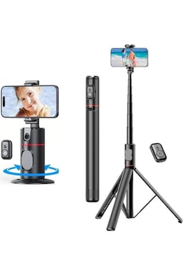 360 Rotation Gimbal AI Automatic Tracking Shooting Portable Desktop Stabilizer with Fill Light for Cellphone