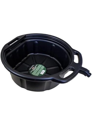 ROCKFORCE Portable Plastic Oil Drain Pan, 16 liters