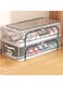 Shoe Storage Box 2 Pack Under Bed Shoe Storage Organizer, Clear Stackable Shoe Organizer for Closet, 60*30*21cm Shoes Organizer Shoe Container Bins for Sneakers Foldable Shoe Rack for Clothes, Toys