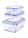 Mondex Rectangular Glass Food Container 3-Pieces Set