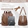 VASCHY Anti-theft PU Leather Backpack with 3 Ways to Carry Shoulder Bag for Women Vintage Weave