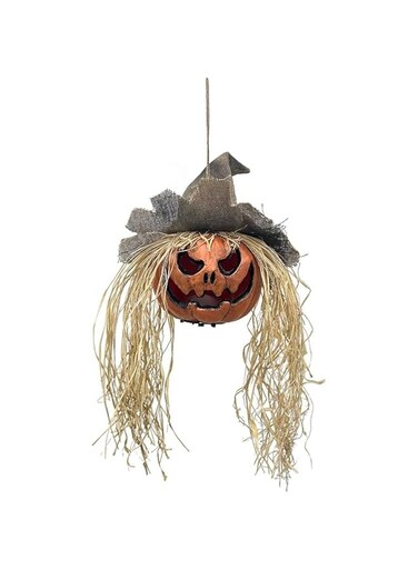 Smiffys Party Magic Halloween Hanging Pumpkin with Lights and Sound, 30 cm x 15 cm x 70 cm Size