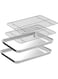 Baking Sheet and Cooling Rack Set, Stainless Steel Oven Tray, Baking Roasting Cooking Serving Sheet Pan for Home Restaurant Hotel, Non-Toxic &amp; Mirror Finish, Dishwasher Safe (32 * 22 * 2 cm)