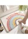 Akegna Rainbow Flocking Bath Mat, Bathroom Rug Water Absorbent Non-Slip Soft Microfiber Carpet Mat for Tub Sink Shower and Bath Room Cute Cartoon Doormat, 32"x 20