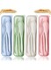 KASTWAVE Cutlery with Case Travel Utensil Set, 4 Sets Wheat Straw Reusable Portable Spoon Knife Forks Tableware, Eco Friendly Non-toxin BPA Free Portable Cutlery for Travel Picnic Camping or Daily Use