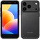 Modio MB17 Mini Smartphone, 4-Inch Display, Android 15, Face Unlock, Dual SIM, 4GB RAM, 64GB Storage, 8MP Rear &amp; 5MP Front Camera, 2000mAh Battery, Compact Design (Grey