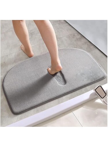 KASTWAVE Memory Foam Bath Mat,Soft Small Bathmat Thick,Semi-Circular Non-Slip Bathroom Rugs Super Water Absorbent Bath Rugs Machine Wash Bath Mats for Floor Rug(17 inch&times;24 inch)