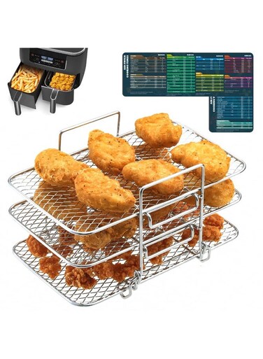 Fryer Rack For With Magnetic Cheat Sheet Accessories Foodi 304 Stainless Steel Multi-Layer Stackable Dehydrator Oven