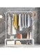 Heavy Duty Metal Clothes Stand, Garment Rack with Hanging Single Rod, Storage Shelf, Black (White)