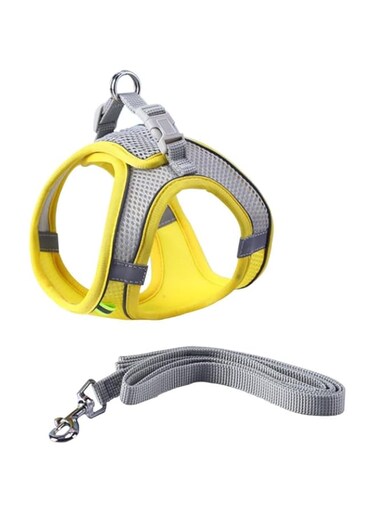 Defsedar Dog Harness No Pull Sport Harness with Handle - Reflective, Adjustable for Medium Dogs (Yellow)