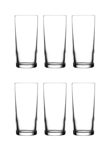 6-Piece Highball Drinking Glass Set, 205cc Clear