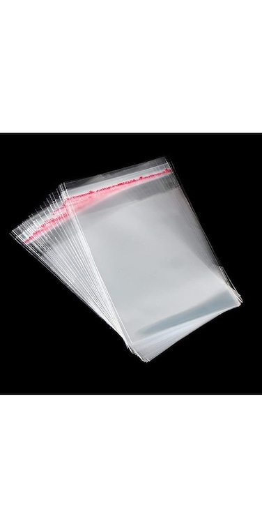 Rosy.Moment Clear Resealable Plastic Bags Self Adhesive Sealing OPP Cello for Bakery Cookies Candy Treats Decorative Wrappers, 50pcs Size 10x15cm
