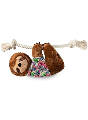PetShop by Fringe Studio Hangin Around Summer Sloth Plush Dog Toy - MULTICOLOUR/10X18