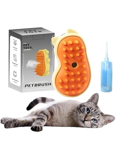 NALACAL Cat Steamy Brush, New 3 in 1 Spray Cat Brush, Cat Steamer Brush for Massage, Pet Spray Hair Removal Comb, Self Cleaning Steam Cat Brush for Removing Tangled And Loosse Hair for Furry Pet